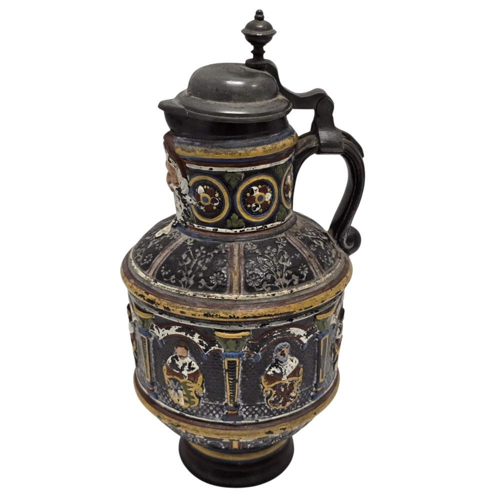 Rare 19th Century German Lidded Beer Stein